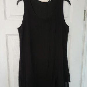 Soft Surroundings layered‎ long sleeveless black tunic Size M